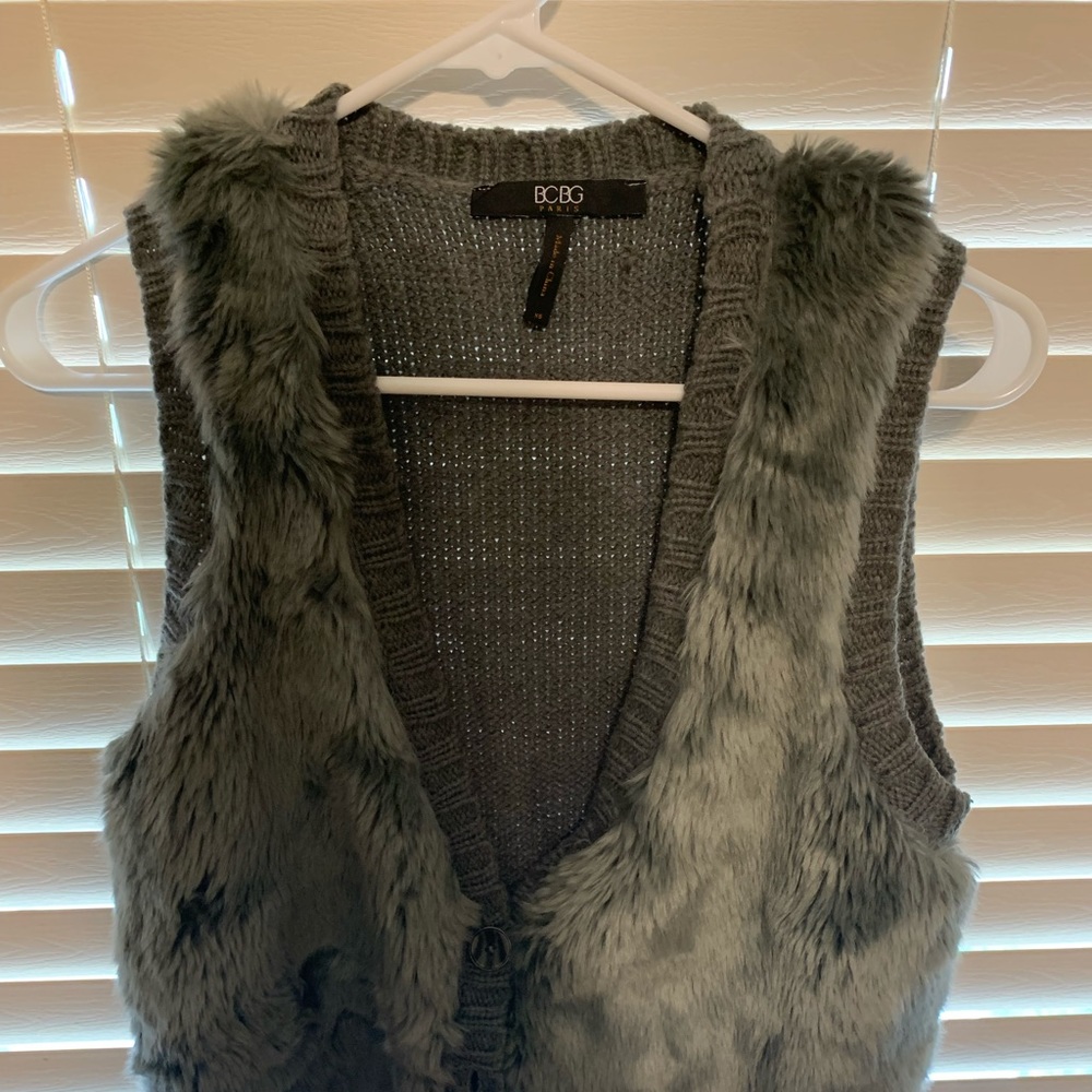 BCBG faux fur vest